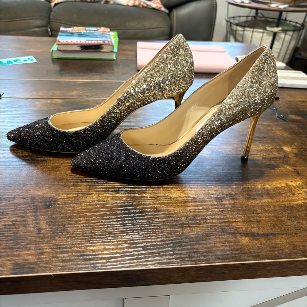 Jimmy Choo Glitter Gradient Heels 41